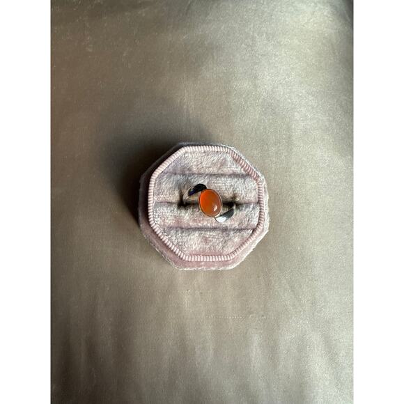 Sterling Carnelian Ring (7.5) - Picture 2 of 2